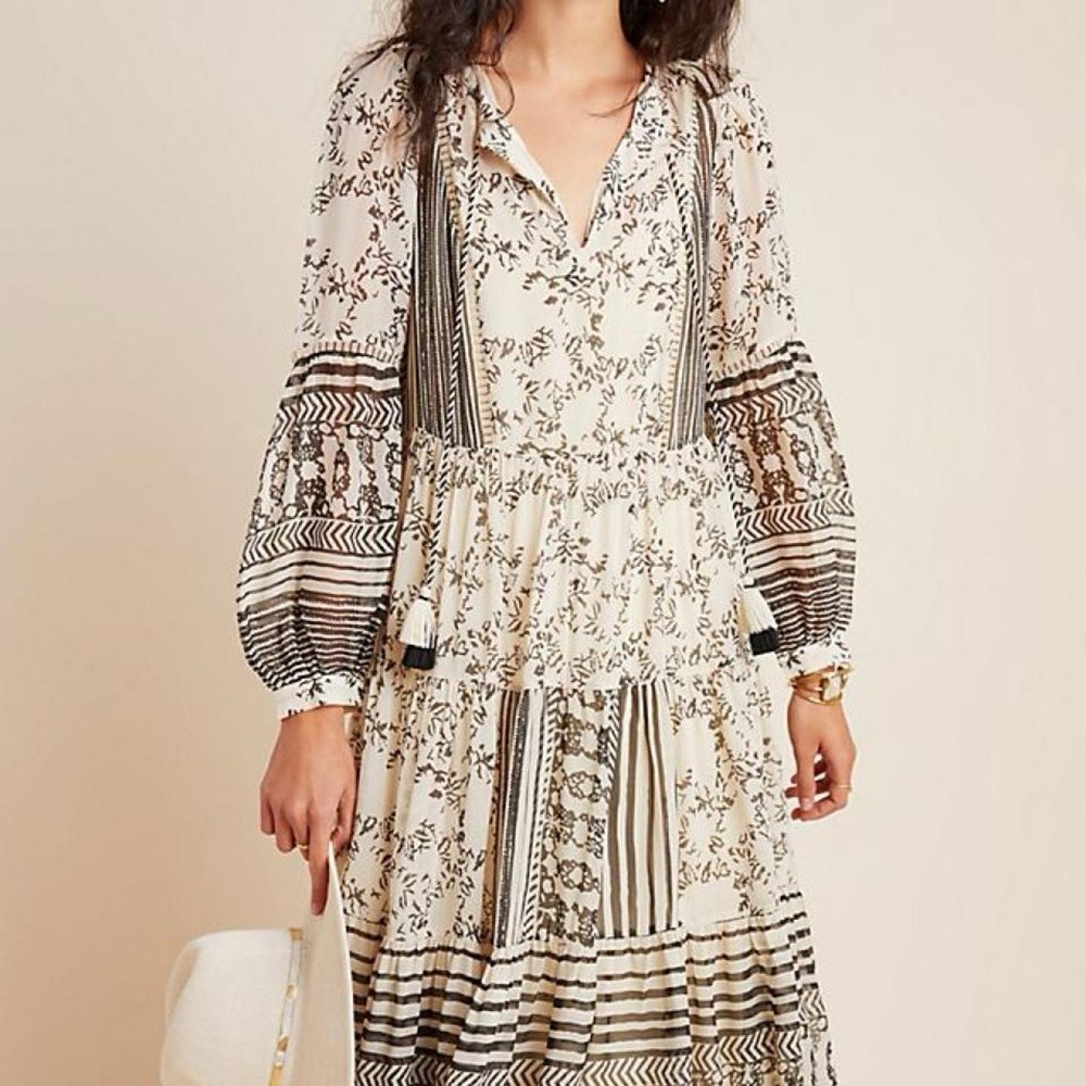 Anthropologie Talulah Tiered Midi Dress
